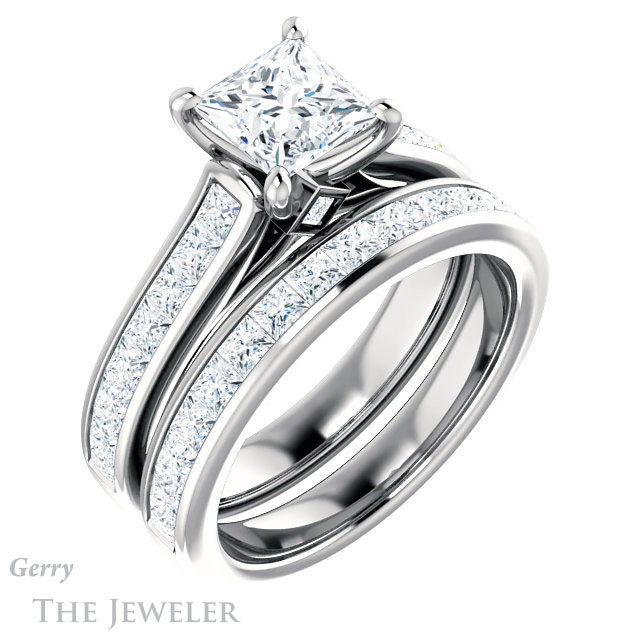 Princess Cut Forever One Moissanite Engagement Ring #GTJ1144-square-fo-w
