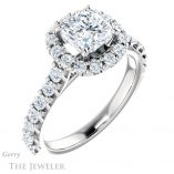 Cushion Cut Forever One Moissanite Engagement Ring #GTJ1145-cushion-fo-w 4 Cushion Cut Forever One Moissanite Engagement Ring #GTJ1145-cushion-fo-w