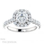 Cushion Cut Forever One Moissanite Engagement Ring #GTJ1145-cushion-fo-w 1 Cushion Cut Forever One Moissanite Engagement Ring #GTJ1145-cushion-fo-w
