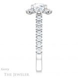Cushion Cut Forever One Moissanite Engagement Ring #GTJ1145-cushion-fo-w 3 Cushion Cut Forever One Moissanite Engagement Ring #GTJ1145-cushion-fo-w