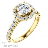 Cushion Cut Forever One Moissanite Engagement Ring #GTJ1145-cushion-fo-y 4 Cushion Cut Forever One Moissanite Engagement Ring #GTJ1145-cushion-fo-y
