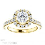 Cushion Cut Forever One Moissanite Engagement Ring #GTJ1145-cushion-fo-y 1 Cushion Cut Forever One Moissanite Engagement Ring #GTJ1145-cushion-fo-y