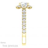 Cushion Cut Forever One Moissanite Engagement Ring #GTJ1145-cushion-fo-y 3 Cushion Cut Forever One Moissanite Engagement Ring #GTJ1145-cushion-fo-y