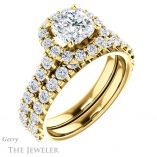 Cushion Cut Forever One Moissanite Engagement Ring #GTJ1145-cushion-fo-y 6 Cushion Cut Forever One Moissanite Engagement Ring #GTJ1145-cushion-fo-y