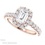 Emerald Cut Forever Brilliant Moissanite Engagement Ring #GTJ1145-emerald-fb-r