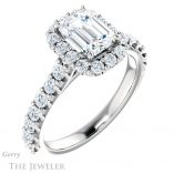 Emerald Cut Forever Brilliant Moissanite Engagement Ring #GTJ1145-emerald-fb-w