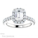 Emerald Cut Forever Brilliant Moissanite Engagement Ring #GTJ1145-emerald-fb-w