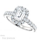 Emerald Cut Forever Brilliant Moissanite Engagement Ring #GTJ1145-emerald-fb-w