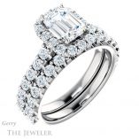 Emerald Cut Forever Brilliant Moissanite Engagement Ring #GTJ1145-emerald-fb-w