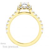 Emerald Cut Forever One Moissanite Engagement Ring #GTJ1145-emerald-fb-y 2 Emerald Cut Forever Brilliant Moissanite Engagement Ring #GTJ1145-emerald-fb-y