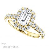 Emerald Cut Forever One Moissanite Engagement Ring #GTJ1145-emerald-fb-y 5 Emerald Cut Forever Brilliant Moissanite Engagement Ring #GTJ1145-emerald-fb-y