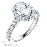 Oval Shaped Forever One Moissanite Engagement Ring #GTJ1145-oval-fo-w 4 Oval Shaped Forever One Moissanite Engagement Ring #GTJ1145-oval-fo-w