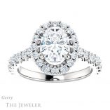 Oval Shaped Forever One Moissanite Engagement Ring #GTJ1145-oval-fo-w 1 Oval Shaped Forever One Moissanite Engagement Ring #GTJ1145-oval-fo-w