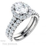 Oval Shaped Forever One Moissanite Engagement Ring #GTJ1145-oval-fo-w 6 Oval Shaped Forever One Moissanite Engagement Ring #GTJ1145-oval-fo-w
