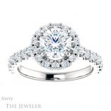 Round Cut Forever One Moissanite Engagement Ring #GTJ1145-round-fo-w 1 Round Cut Forever One Moissanite Engagement Ring #GTJ1145-round-fo-w