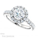 Round Cut Forever One Moissanite Engagement Ring #GTJ1145-round-fo-w 5 Round Cut Forever One Moissanite Engagement Ring #GTJ1145-round-fo-w