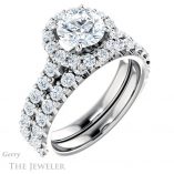 Round Cut Forever One Moissanite Engagement Ring #GTJ1145-round-fo-w 6 Round Cut Forever One Moissanite Engagement Ring #GTJ1145-round-fo-w