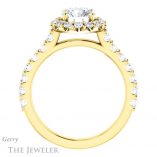 Round Cut Forever One Moissanite Engagement Ring #GTJ1145-round-fo-y