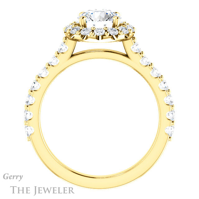 Round Cut Forever One Moissanite Engagement Ring #GTJ1145-round-fo-y