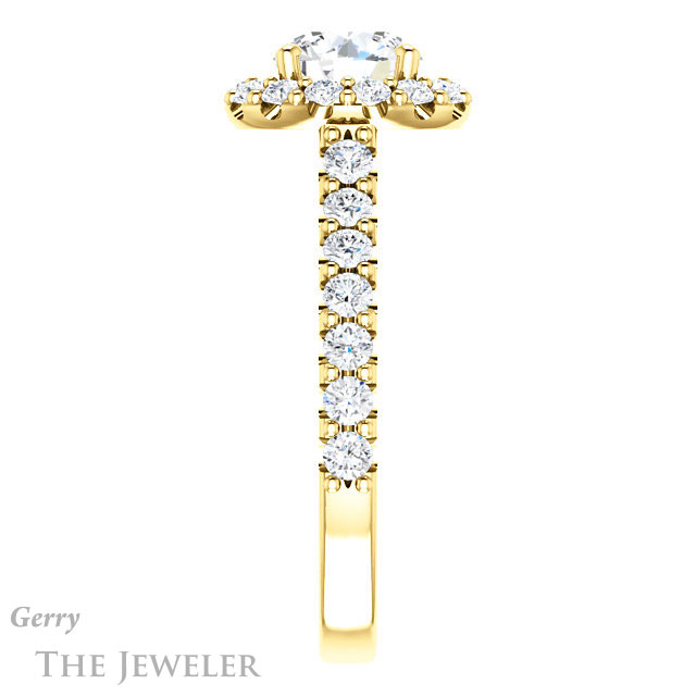 Round Cut Forever One Moissanite Engagement Ring #GTJ1145-round-fo-y