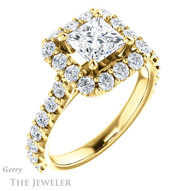 Princess Cut Forever One Moissanite Engagement Ring #GTJ1145-square-fo-y