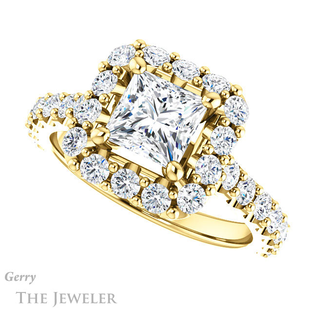 Princess Cut Forever One Moissanite Engagement Ring #GTJ1145-square-fo-y