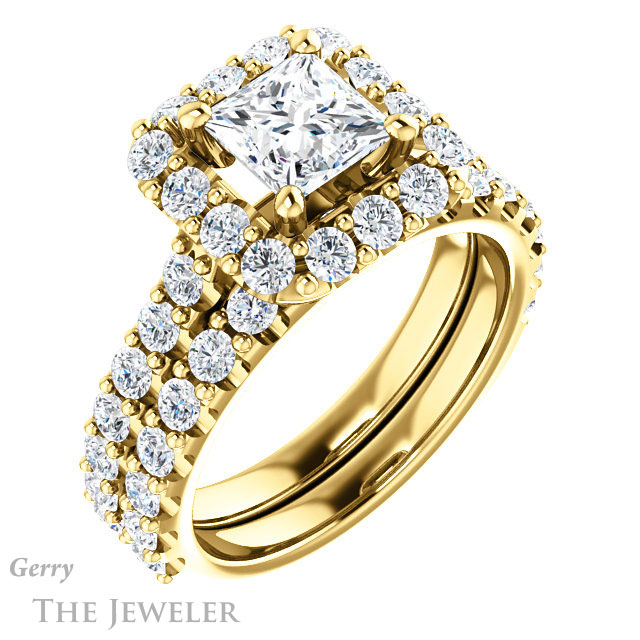 Princess Cut Forever One Moissanite Engagement Ring #GTJ1145-square-fo-y