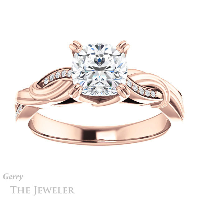 Cushion Cut Forever One Moissanite Engagement Ring #GTJ1146-cushion-fo-r