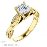 Cushion Cut Forever One Moissanite Engagement Ring #GTJ1146-cushion-fo-y 4 Cushion Cut Forever One Moissanite Engagement Ring #GTJ1146-cushion-fo-y