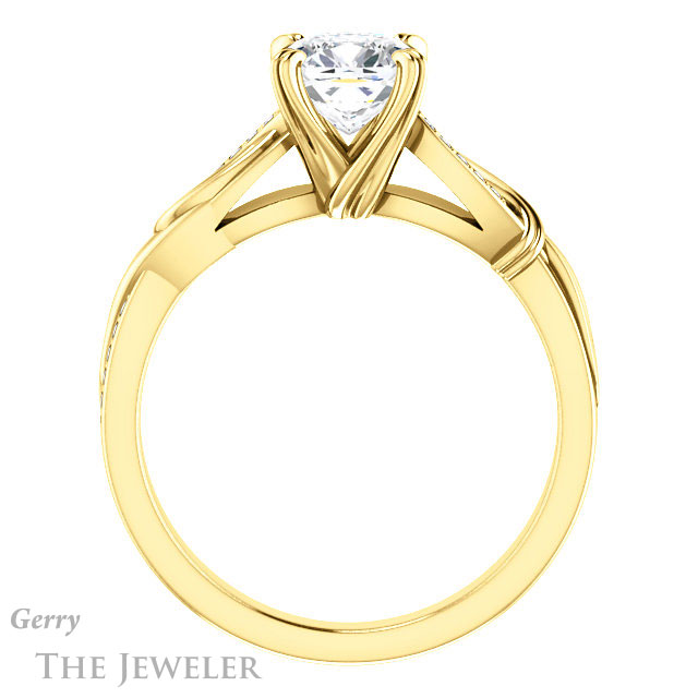 Cushion Cut Forever One Moissanite Engagement Ring #GTJ1146-cushion-fo-y