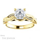 Cushion Cut Forever One Moissanite Engagement Ring #GTJ1146-cushion-fo-y 1 Cushion Cut Forever One Moissanite Engagement Ring #GTJ1146-cushion-fo-y