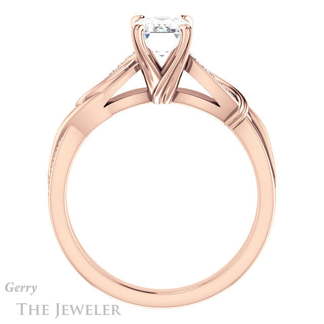Emerald Cut Forever One Moissanite Engagement Ring #GTJ1146-emerald-fb-r 2 Emerald Cut Forever Brilliant Moissanite Engagement Ring #GTJ1146-emerald-fb-r
