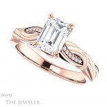 Emerald Cut Forever One Moissanite Engagement Ring #GTJ1146-emerald-fb-r 5 Emerald Cut Forever Brilliant Moissanite Engagement Ring #GTJ1146-emerald-fb-r
