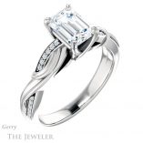 Emerald Cut Forever One Moissanite Engagement Ring #GTJ1146-emerald-fb-w 4 Emerald Cut Forever Brilliant Moissanite Engagement Ring #GTJ1146-emerald-fb-w