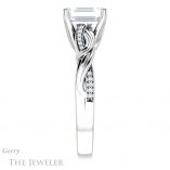 Emerald Cut Forever One Moissanite Engagement Ring #GTJ1146-emerald-fb-w 3 Emerald Cut Forever Brilliant Moissanite Engagement Ring #GTJ1146-emerald-fb-w