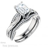 Emerald Cut Forever One Moissanite Engagement Ring #GTJ1146-emerald-fb-w 6 Emerald Cut Forever Brilliant Moissanite Engagement Ring #GTJ1146-emerald-fb-w