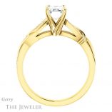 Emerald Cut Forever One Moissanite Engagement Ring #GTJ1146-emerald-fb-y 2 Emerald Cut Forever Brilliant Moissanite Engagement Ring #GTJ1146-emerald-fb-y