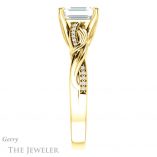 Emerald Cut Forever One Moissanite Engagement Ring #GTJ1146-emerald-fb-y 3 Emerald Cut Forever Brilliant Moissanite Engagement Ring #GTJ1146-emerald-fb-y