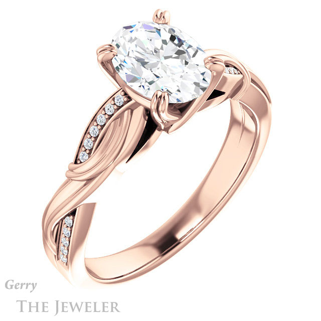 Oval Shaped Forever One Moissanite Engagement Ring #GTJ1146-oval-fo-r 4 Oval Shaped Forever One Moissanite Engagement Ring #GTJ1146-oval-fo-r