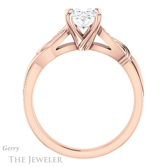 Oval Shaped Forever One Moissanite Engagement Ring #GTJ1146-oval-fo-r