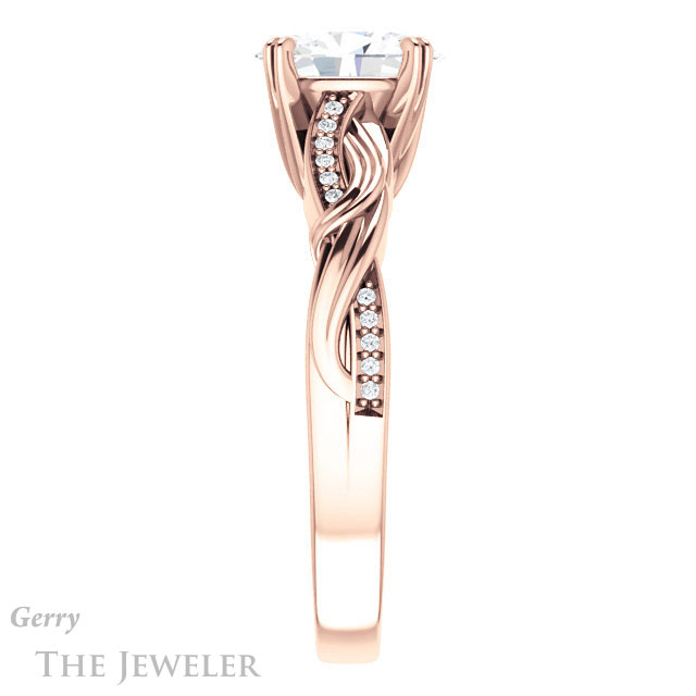 Oval Shaped Forever One Moissanite Engagement Ring #GTJ1146-oval-fo-r 3 Oval Shaped Forever One Moissanite Engagement Ring #GTJ1146-oval-fo-r
