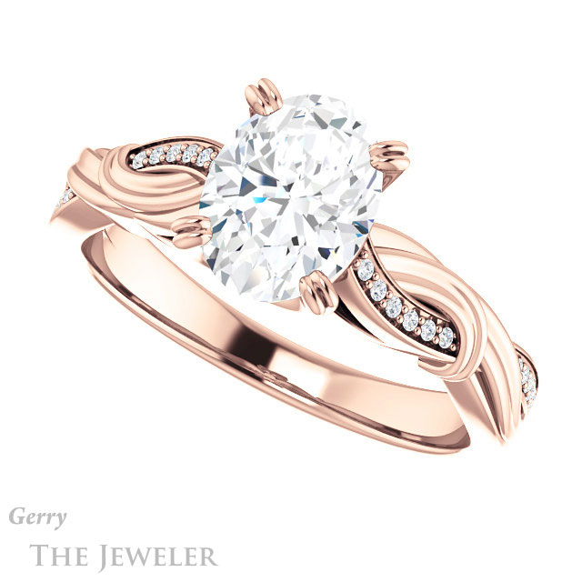 Oval Shaped Forever One Moissanite Engagement Ring #GTJ1146-oval-fo-r 5 Oval Shaped Forever One Moissanite Engagement Ring #GTJ1146-oval-fo-r