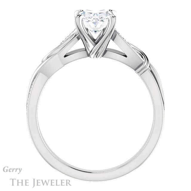 Oval Shaped Forever One Moissanite Engagement Ring #GTJ1146-oval-fo-w