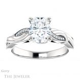 Oval Shaped Forever One Moissanite Engagement Ring #GTJ1146-oval-fo-w 1 Oval Shaped Forever One Moissanite Engagement Ring #GTJ1146-oval-fo-w