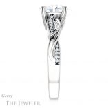 Oval Shaped Forever One Moissanite Engagement Ring #GTJ1146-oval-fo-w 3 Oval Shaped Forever One Moissanite Engagement Ring #GTJ1146-oval-fo-w