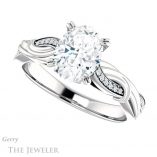 Oval Shaped Forever One Moissanite Engagement Ring #GTJ1146-oval-fo-w 5 Oval Shaped Forever One Moissanite Engagement Ring #GTJ1146-oval-fo-w