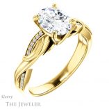 Oval Shaped Forever One Moissanite Engagement Ring #GTJ1146-oval-fo-y