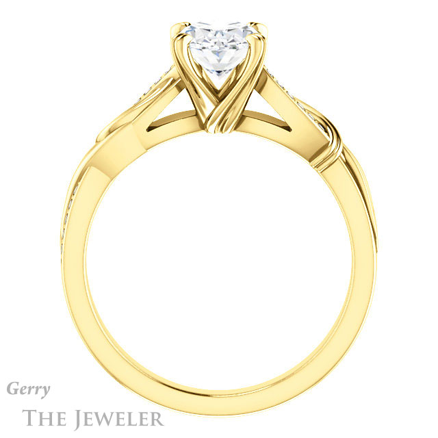 Oval Shaped Forever One Moissanite Engagement Ring #GTJ1146-oval-fo-y