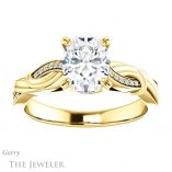 Oval Shaped Forever One Moissanite Engagement Ring #GTJ1146-oval-fo-y