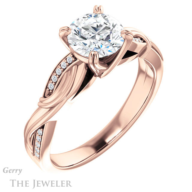 Round Cut Forever One Moissanite Engagement Ring #GTJ1146-round-fo-r 4 Round Cut Forever One Moissanite Engagement Ring #GTJ1146-round-fo-r